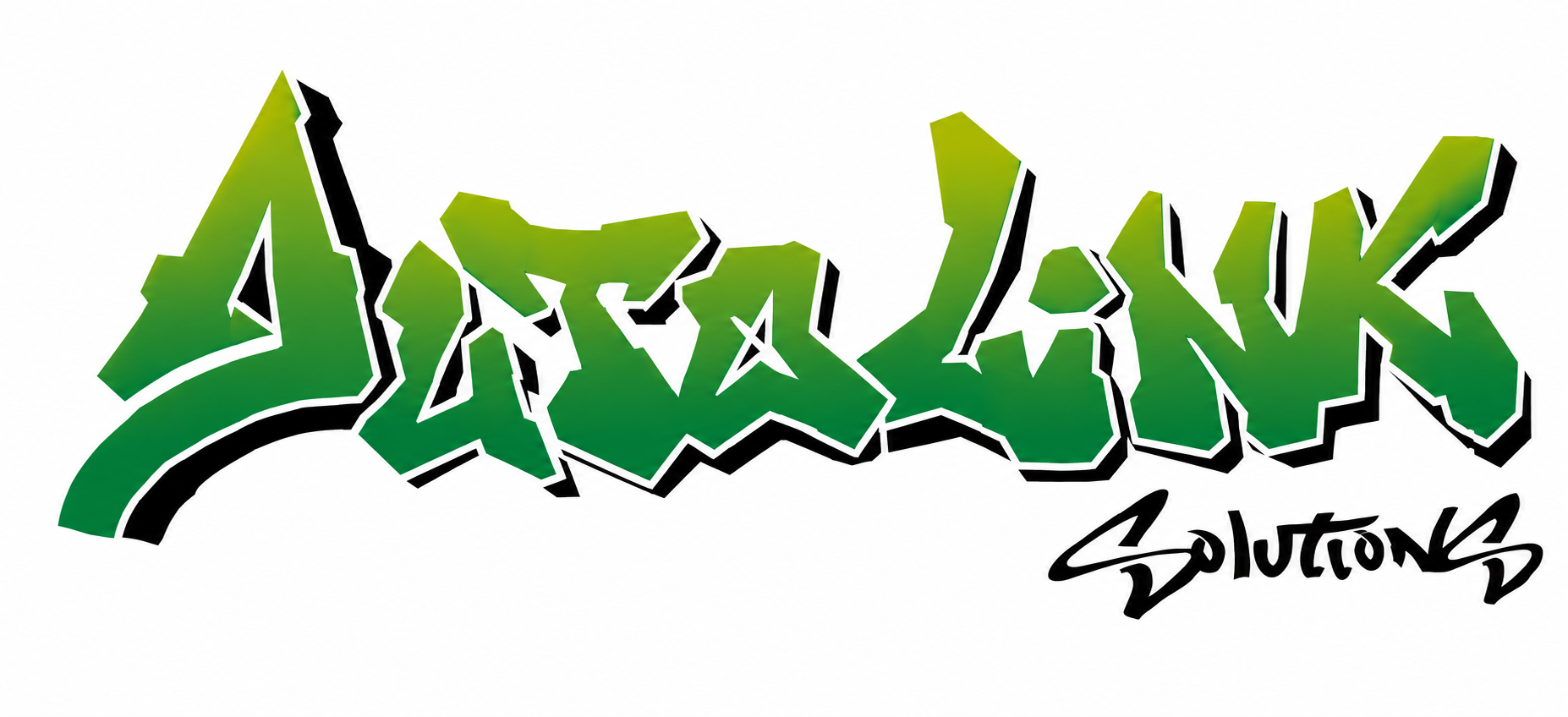 AutoLink Solutions graffiti logo — green wildstyle lettering